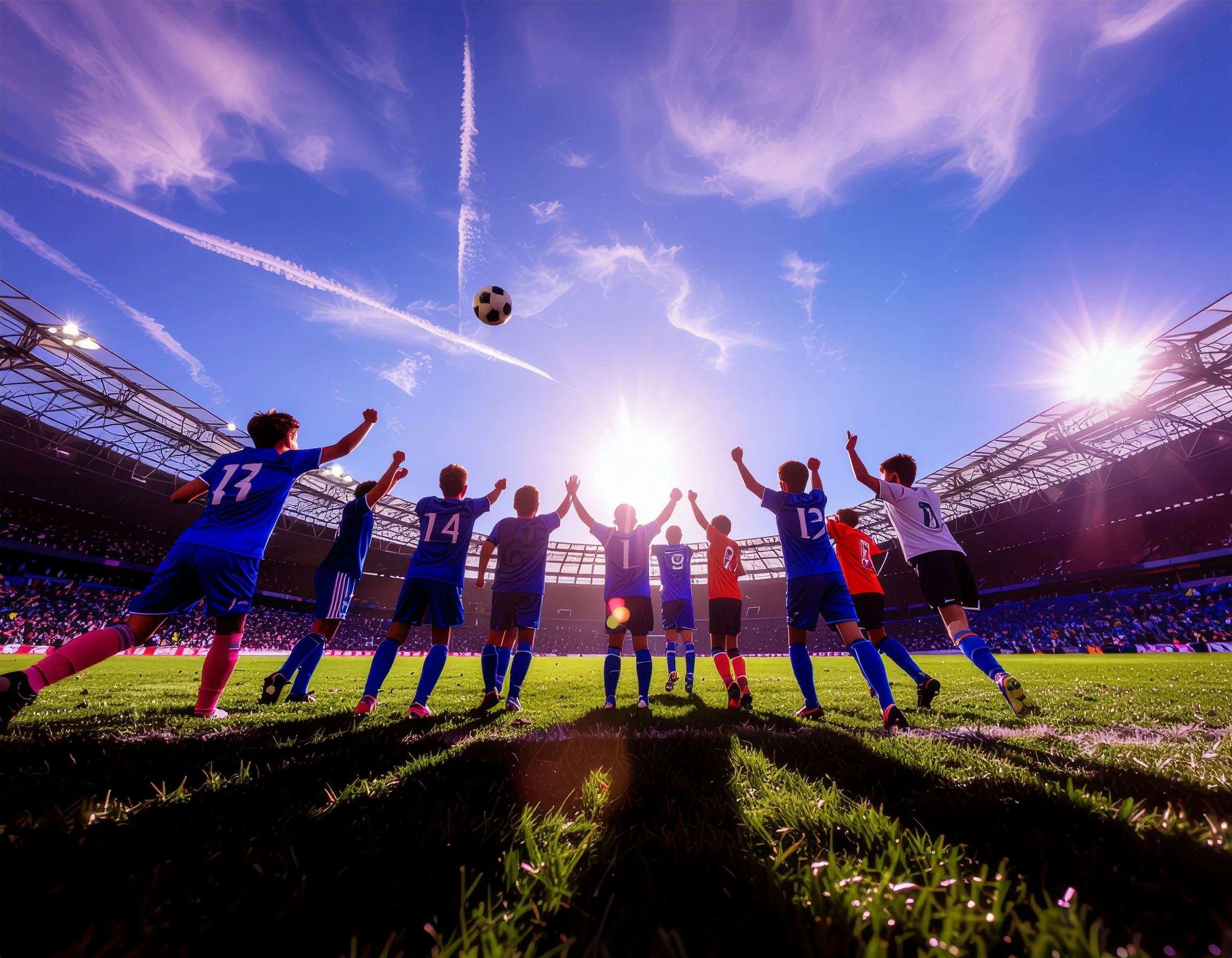 Football team in action