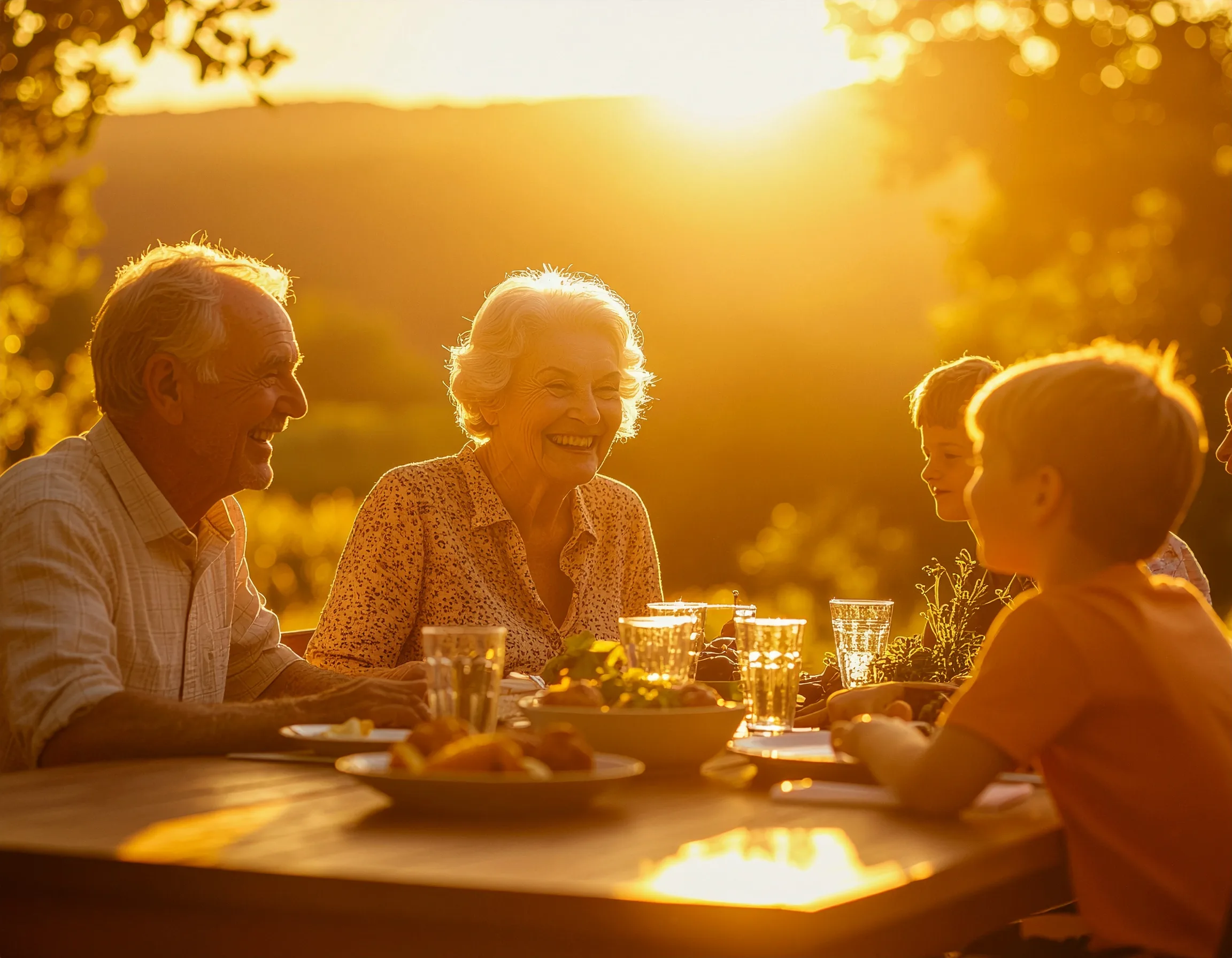 Family at the dinner table