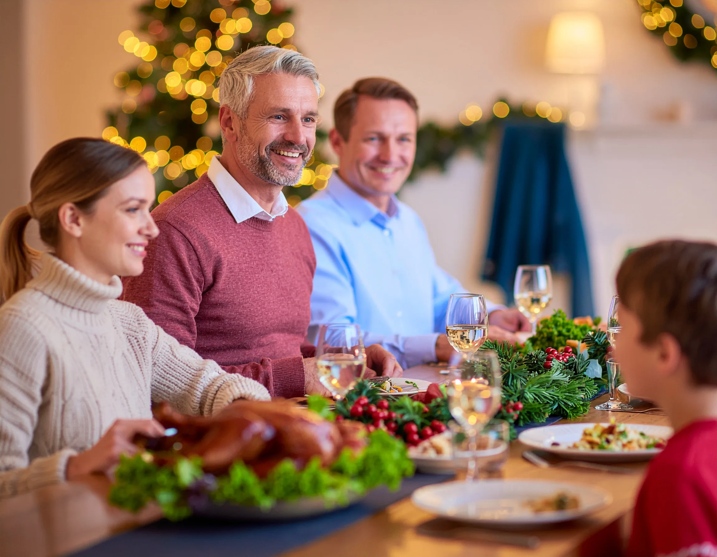 Family together at home